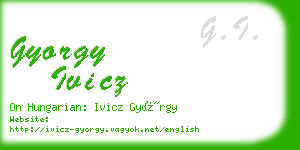 gyorgy ivicz business card